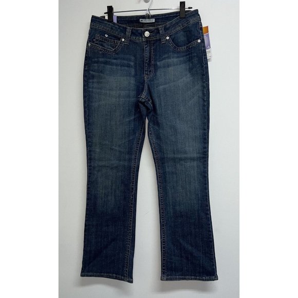 LEE Lower On Waist Bootcut Womens Denim Blue Jeans Size 14 M Stretch Midrise - Picture 1 of 8